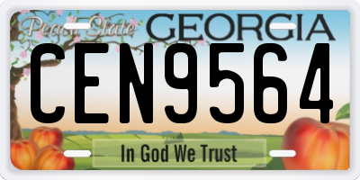 GA license plate CEN9564