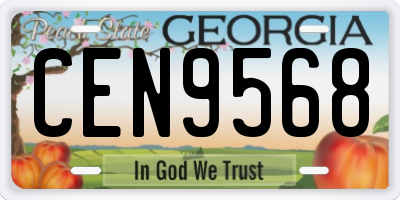 GA license plate CEN9568