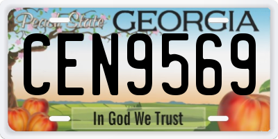 GA license plate CEN9569