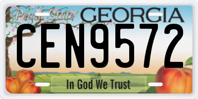 GA license plate CEN9572
