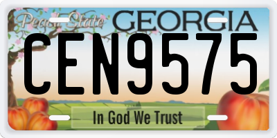 GA license plate CEN9575