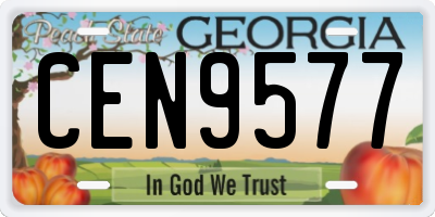 GA license plate CEN9577