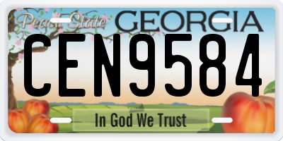 GA license plate CEN9584