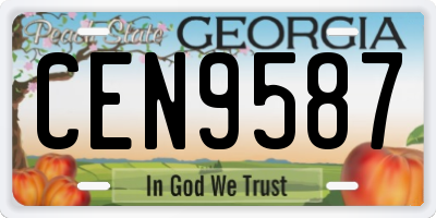 GA license plate CEN9587