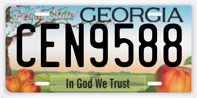 GA license plate CEN9588