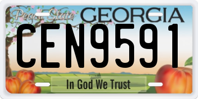 GA license plate CEN9591