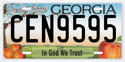 GA license plate CEN9595