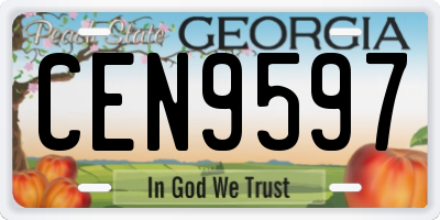 GA license plate CEN9597