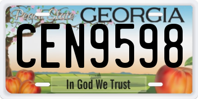 GA license plate CEN9598