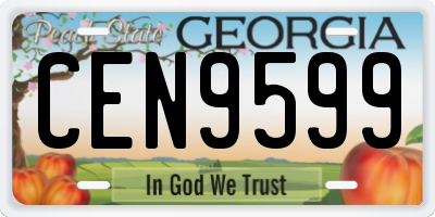 GA license plate CEN9599