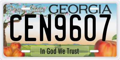 GA license plate CEN9607