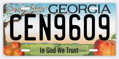 GA license plate CEN9609