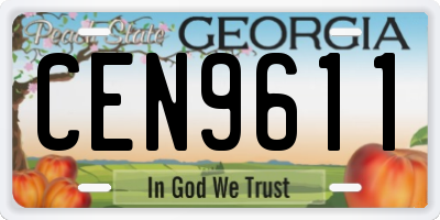 GA license plate CEN9611