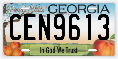 GA license plate CEN9613