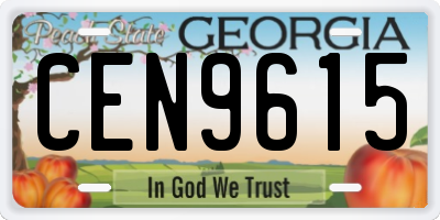 GA license plate CEN9615