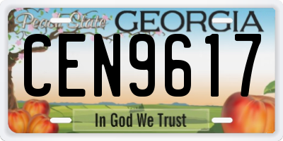 GA license plate CEN9617