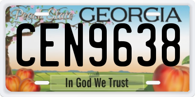 GA license plate CEN9638