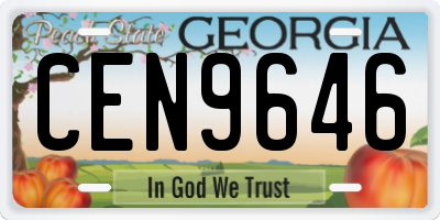 GA license plate CEN9646