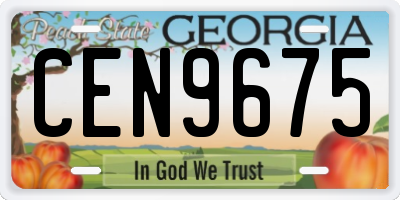 GA license plate CEN9675