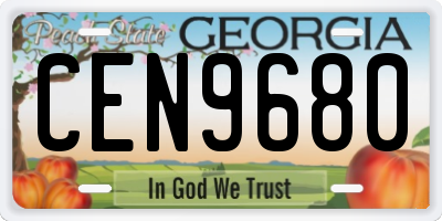 GA license plate CEN9680