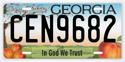 GA license plate CEN9682