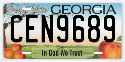 GA license plate CEN9689