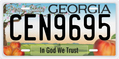 GA license plate CEN9695