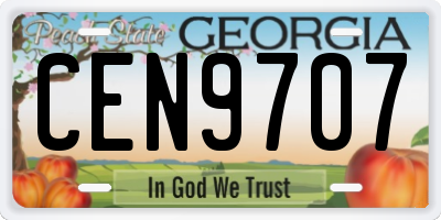 GA license plate CEN9707