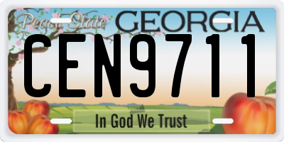 GA license plate CEN9711