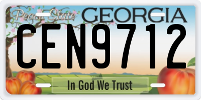 GA license plate CEN9712