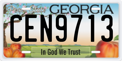GA license plate CEN9713