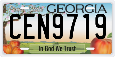GA license plate CEN9719