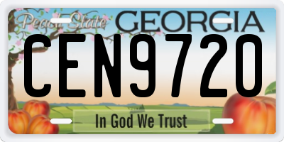 GA license plate CEN9720