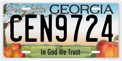 GA license plate CEN9724