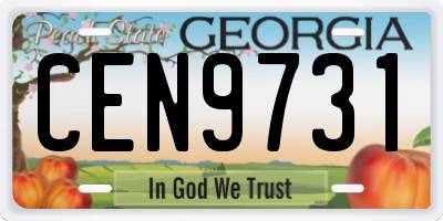 GA license plate CEN9731