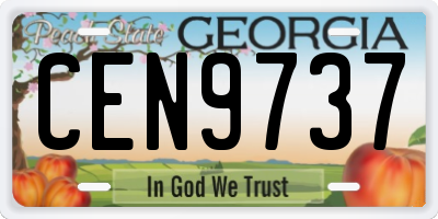 GA license plate CEN9737
