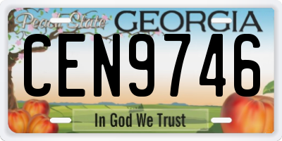 GA license plate CEN9746