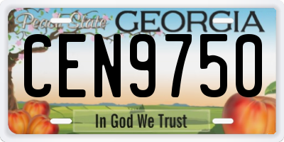 GA license plate CEN9750