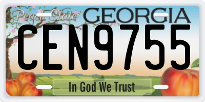 GA license plate CEN9755