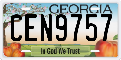 GA license plate CEN9757