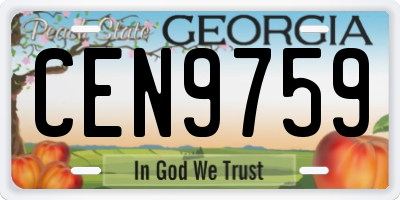 GA license plate CEN9759