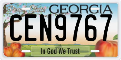 GA license plate CEN9767