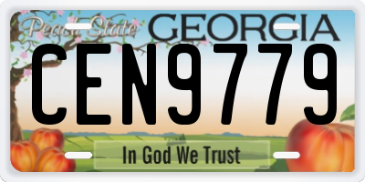 GA license plate CEN9779