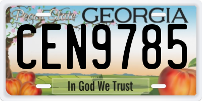 GA license plate CEN9785