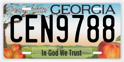 GA license plate CEN9788