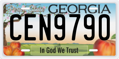 GA license plate CEN9790
