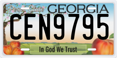 GA license plate CEN9795