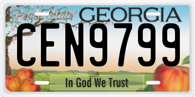 GA license plate CEN9799