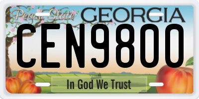 GA license plate CEN9800