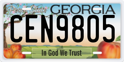 GA license plate CEN9805